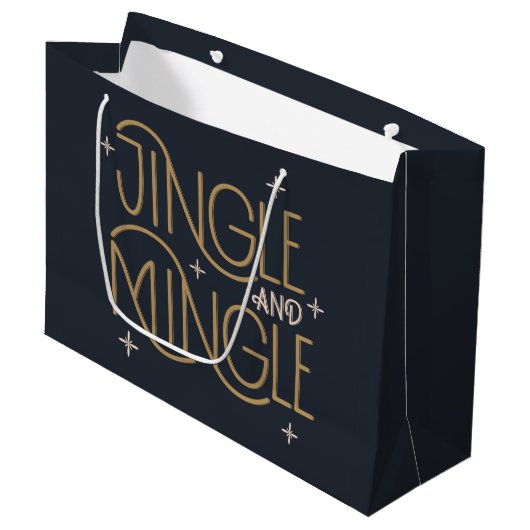 Feestelijke Jingle en Mingle Holiday Design Groot Cadeauzakje (Voorkant Gekanteld)