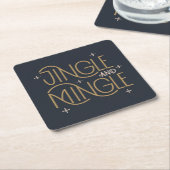 Feestelijke Jingle en Mingle Holiday Design Kartonnen Onderzetters (Schuin)