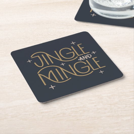 Feestelijke Jingle en Mingle Holiday Design Kartonnen Onderzetters (Schuin)