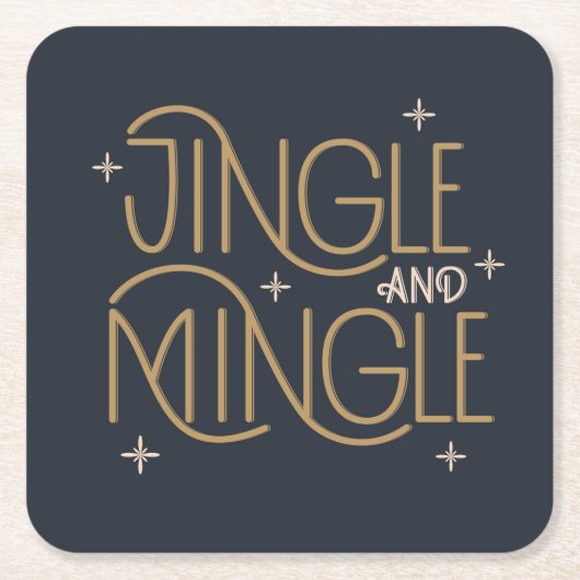 Feestelijke Jingle en Mingle Holiday Design Kartonnen Onderzetters (Voorkant)