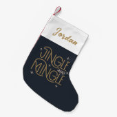 Feestelijke Jingle en Mingle Holiday Design Kleine Kerstsok (Voorkant (Hangend))