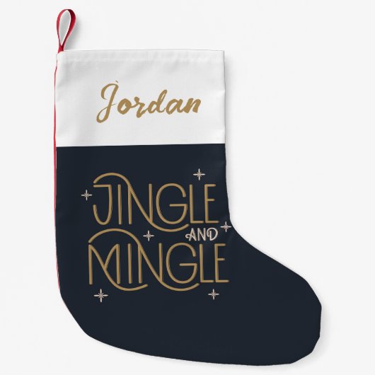 Feestelijke Jingle en Mingle Holiday Design Kleine Kerstsok (Voorkant)