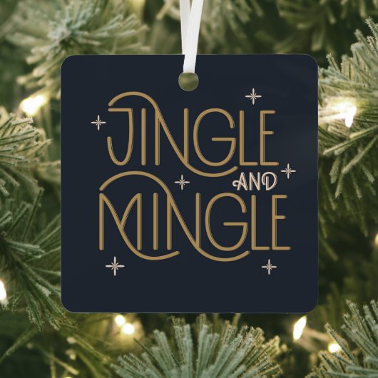 Feestelijke Jingle en Mingle Holiday Design Metalen Ornament (Insitu)