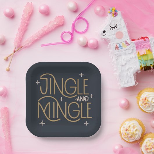 Feestelijke Jingle en Mingle Holiday Design Papieren Bordje (Feest)