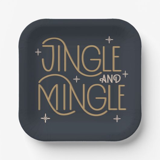 Feestelijke Jingle en Mingle Holiday Design Papieren Bordje (Voorkant)