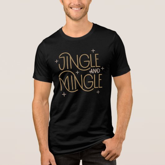 Feestelijke Jingle en Mingle Holiday Design Tri-Blend Shirt (Voorkant)