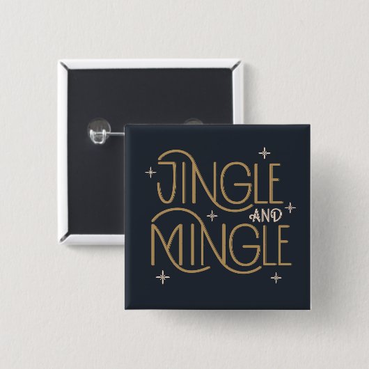 Feestelijke Jingle en Mingle Holiday Design Vierkante Button 5,1 Cm (Voorkant /achterkant)