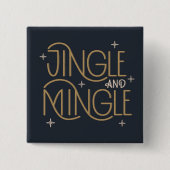 Feestelijke Jingle en Mingle Holiday Design Vierkante Button 5,1 Cm (Voorkant)