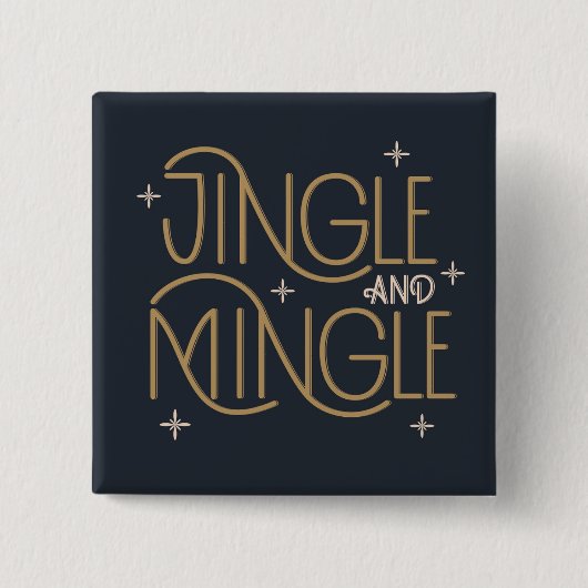 Feestelijke Jingle en Mingle Holiday Design Vierkante Button 5,1 Cm (Voorkant)