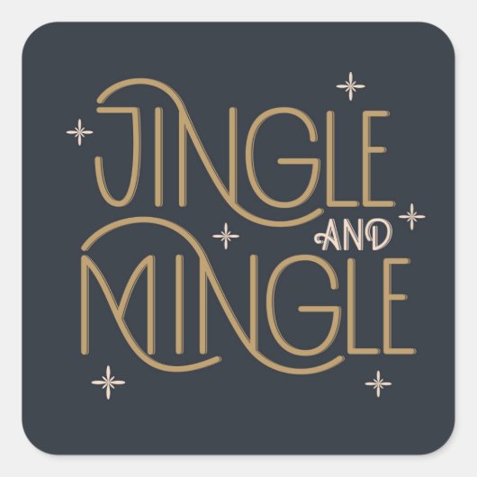 Feestelijke Jingle en Mingle Holiday Design Vierkante Sticker (Voorkant)