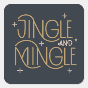 Feestelijke Jingle en Mingle Holiday Design Vierkante Sticker