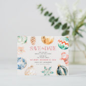 Feestelijke Jingle & Mingle Christmas Save the Dat Feestdagenkaart (Staand voorkant)