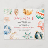 Feestelijke Jingle & Mingle Christmas Save the Dat Feestdagenkaart (Voorkant)