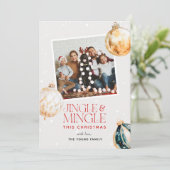 Feestelijke Jingle & Mingle Kerstfoto Feestdagenkaart (Staand voorkant)