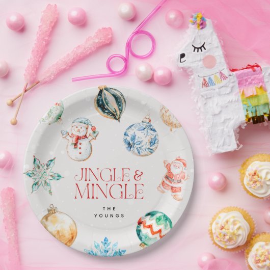 Feestelijke Jingle & Mingle Kerstmis Papieren Bordje (Feest)