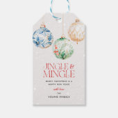 Feestelijke Jingle & Mingle Kerstparty Cadeaulabel (Voorkant)