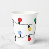 Feestelijke Jingle & Mingle Kleurrijke Kerstverlic Papieren Bekers (Achterkant)