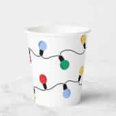 Feestelijke Jingle & Mingle Kleurrijke Kerstverlic Papieren Bekers (Voorkant)