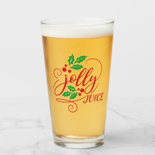 Feestelijke Jolly Juice Christmas Cheer Beer Glass Glas (Voorkant gevuld)