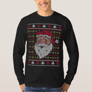 Feestelijke Jolly Kerstman Winking Lelijke Kerstmi T-shirt