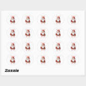 Feestelijke Jolly Santa Kinder Ronde Sticker (Vel)
