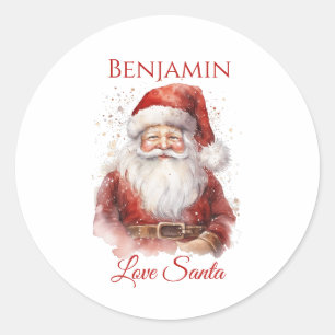 Feestelijke Jolly Santa Kinder Ronde Sticker