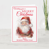 Feestelijke Jolly Santa Vrolijke Kerstzaken Feestdagen Kaart (Voorkant)