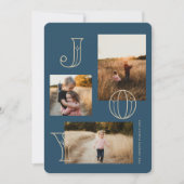 Feestelijke Joy 3-foto kerst Kaart (Voorkant)