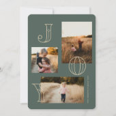 Feestelijke Joy 3-foto kerst Kaart (Voorkant)