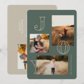 Feestelijke Joy 3-foto kerst Kaart (Voorkant / Achterkant)