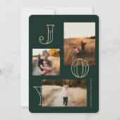 Feestelijke Joy 3-foto kerst Kaart (Voorkant)