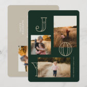 Feestelijke Joy 3-foto kerst Kaart (Voorkant / Achterkant)