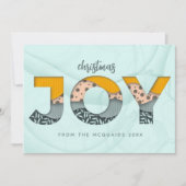 Feestelijke Joy Waterverf Modern Flat Holiday Kaar Feestdagenkaart (Voorkant)