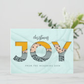 Feestelijke Joy Waterverf Modern Flat Holiday Kaar Feestdagenkaart (Staand voorkant)