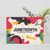 Feestelijke Juneteenth Een viering van Freedom Des Save The Date (Staand voorkant)
