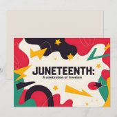 Feestelijke Juneteenth Een viering van Freedom Des Save The Date (Voorkant / Achterkant)