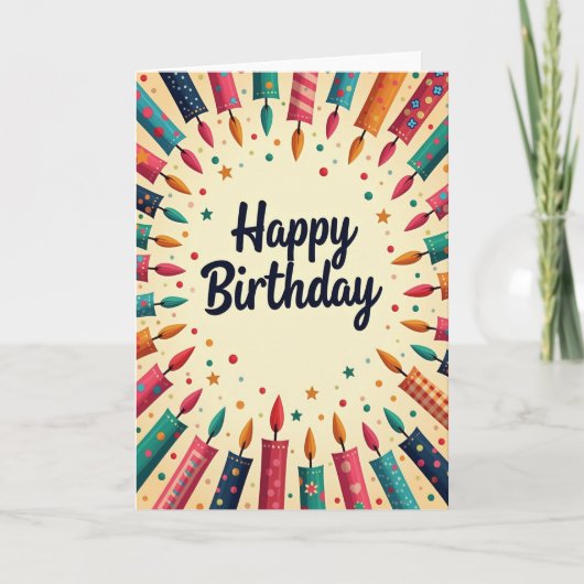 Feestelijke Kaarscirkelfolder Kaart (Voorkant)