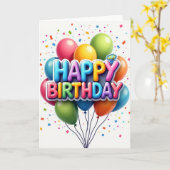 Feestelijke kaart met bubbelletters (Gele Bloem)