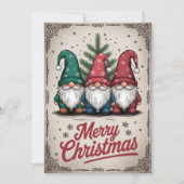  feestelijke kabouters kerstgroeten feestdagenkaart (Voorkant)