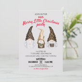 Feestelijke kabouters Merry Little Christmas Party Kaart (Staand voorkant)