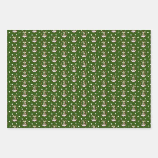 Feestelijke Kajak Kerstboom rood groen blauw Inpakpapier Vel (Voorkant 3)