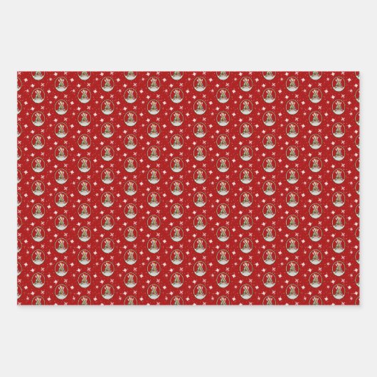 Feestelijke Kajak Kerstboom rood groen blauw Inpakpapier Vel (Voorkant)