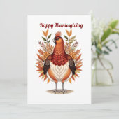 Feestelijke kalkoen feestdagenkaart (Staand voorkant)