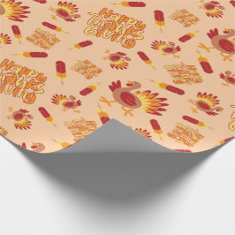 Feestelijke kalkoenen Happy Thanksgiving Herfst Na Cadeaupapier