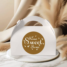Feestelijke kalligrafie en sterren 'Home Sweet Hom Ronde Sticker