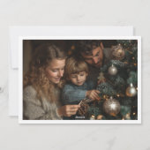 Feestelijke kam met maretak grijze foto Kerstmis Feestdagenkaart (Achterkant)