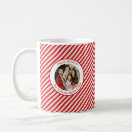Feestelijke Kaneelstriped Kerstmis Rode Foto Koffiemok