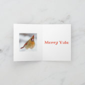 Feestelijke kardinaal - Merry Yule Feestdagen Kaart (Binnen)