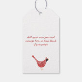 Feestelijke Kardinaal Vogel Waterverf Gepersonalis Cadeaulabel (Achterkant)