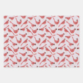 Feestelijke Kardinaal Vogel Waterverf Inpakpapier Vel (Voorkant 2)
